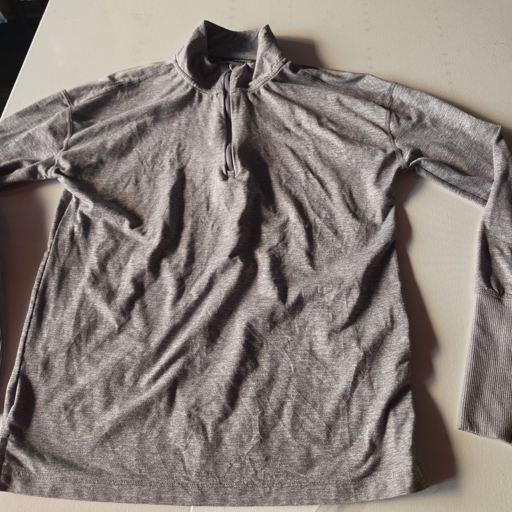 Nike Running Dri-FIT Womens XS Gray Heather Quarter Zip Pullover Long Sleeve Top